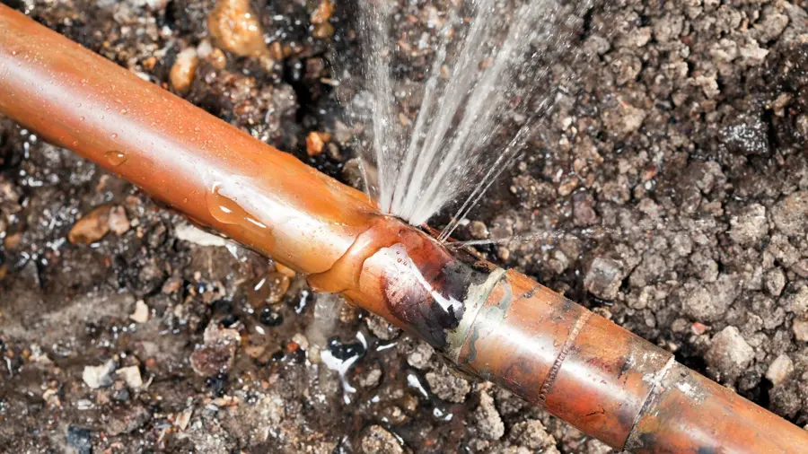 A leaking pipe under a slab foundation in Forney, TX